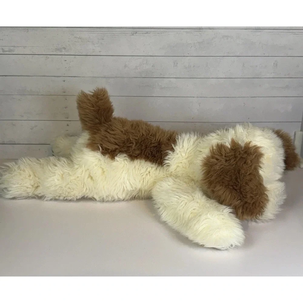 Vintage 1995 Ty Floppy Plush Dog Brown Cream Large Stuffed Animal Puppy